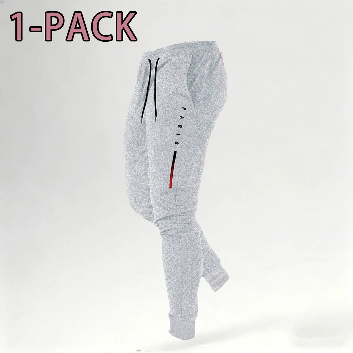 Men's Print Athleisure Joggers 3-Pack (Black, Gray, Navy)