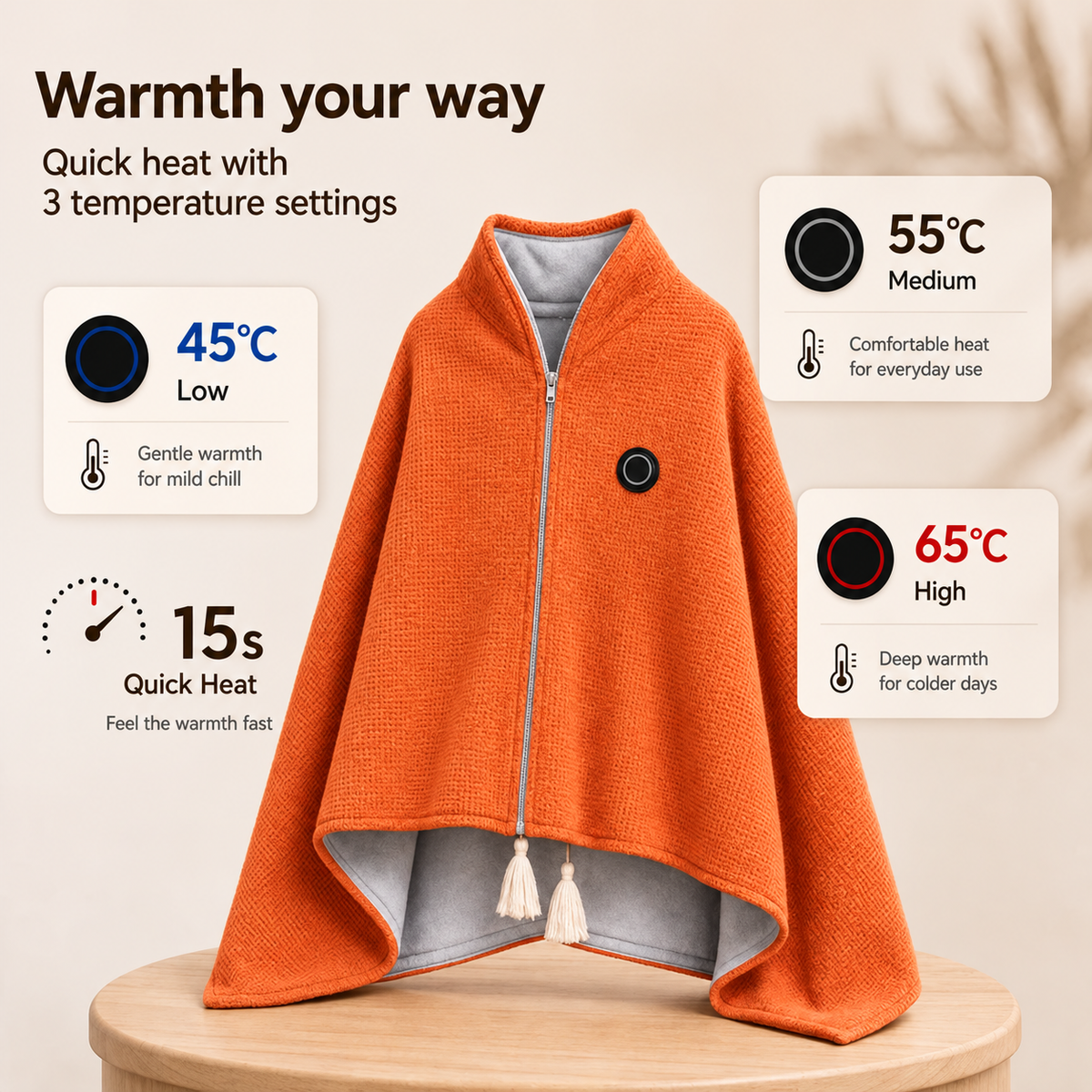 🔥Xmas Mega Sale🔥Portable Heated Blanket Shawl