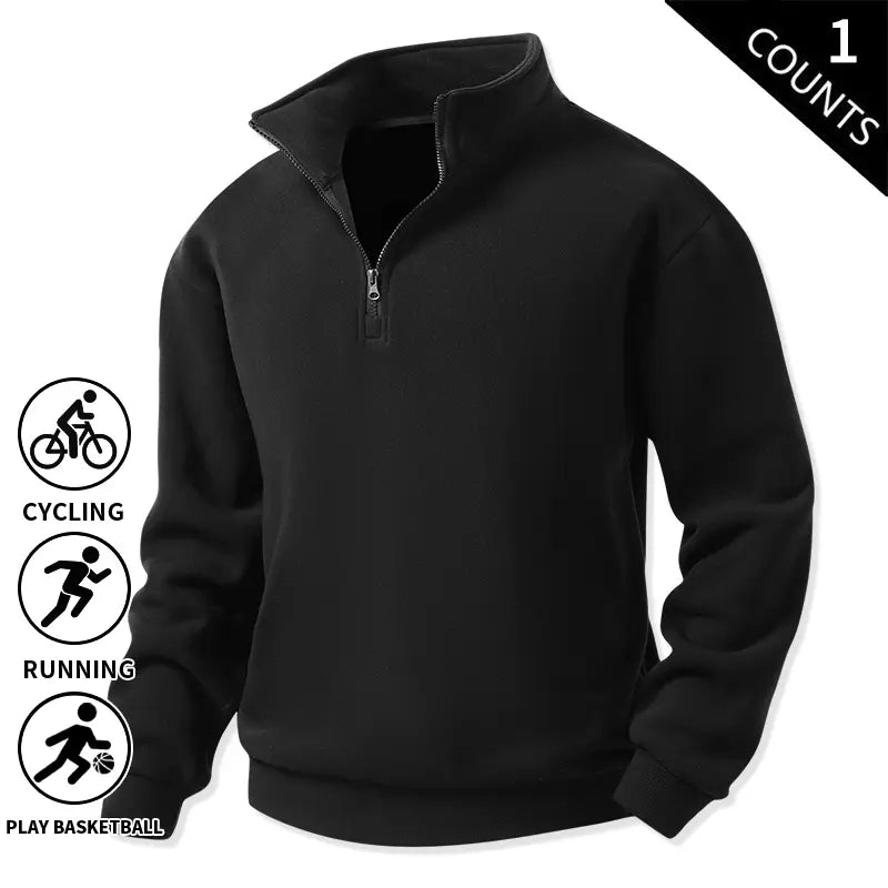 Men's Quarter-Zip Fleece Sweatshirts – Single or 3-Pack
