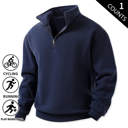 Men's Quarter-Zip Fleece Sweatshirts – Single or 3-Pack