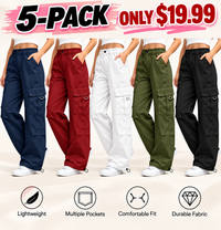 5-PACK ONLY $19-Black + Red + Navy Blue + Army Green + White