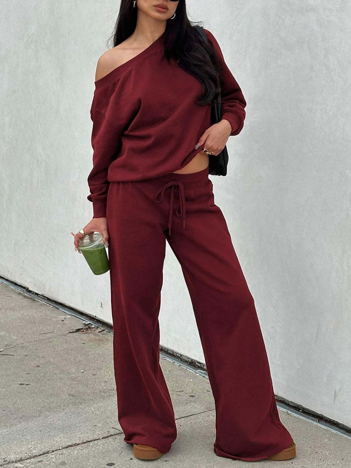 Women's long-sleeved top and trousers two-piece set