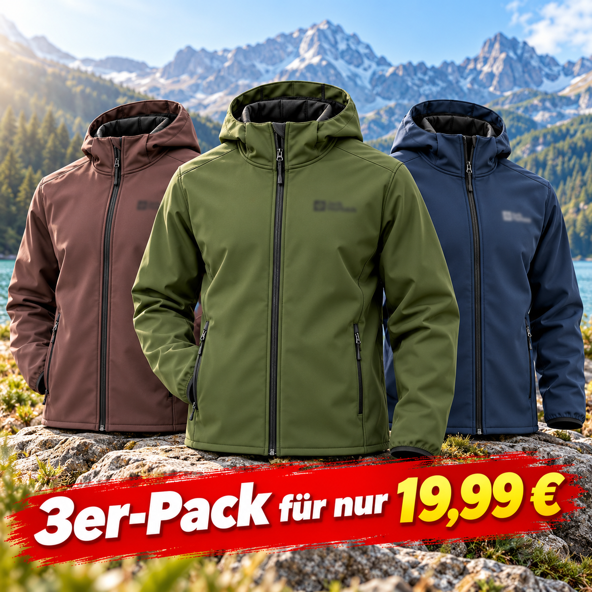Zeitlich begrenzt – Klassische Softshell-Kapuzenjacke für Herren