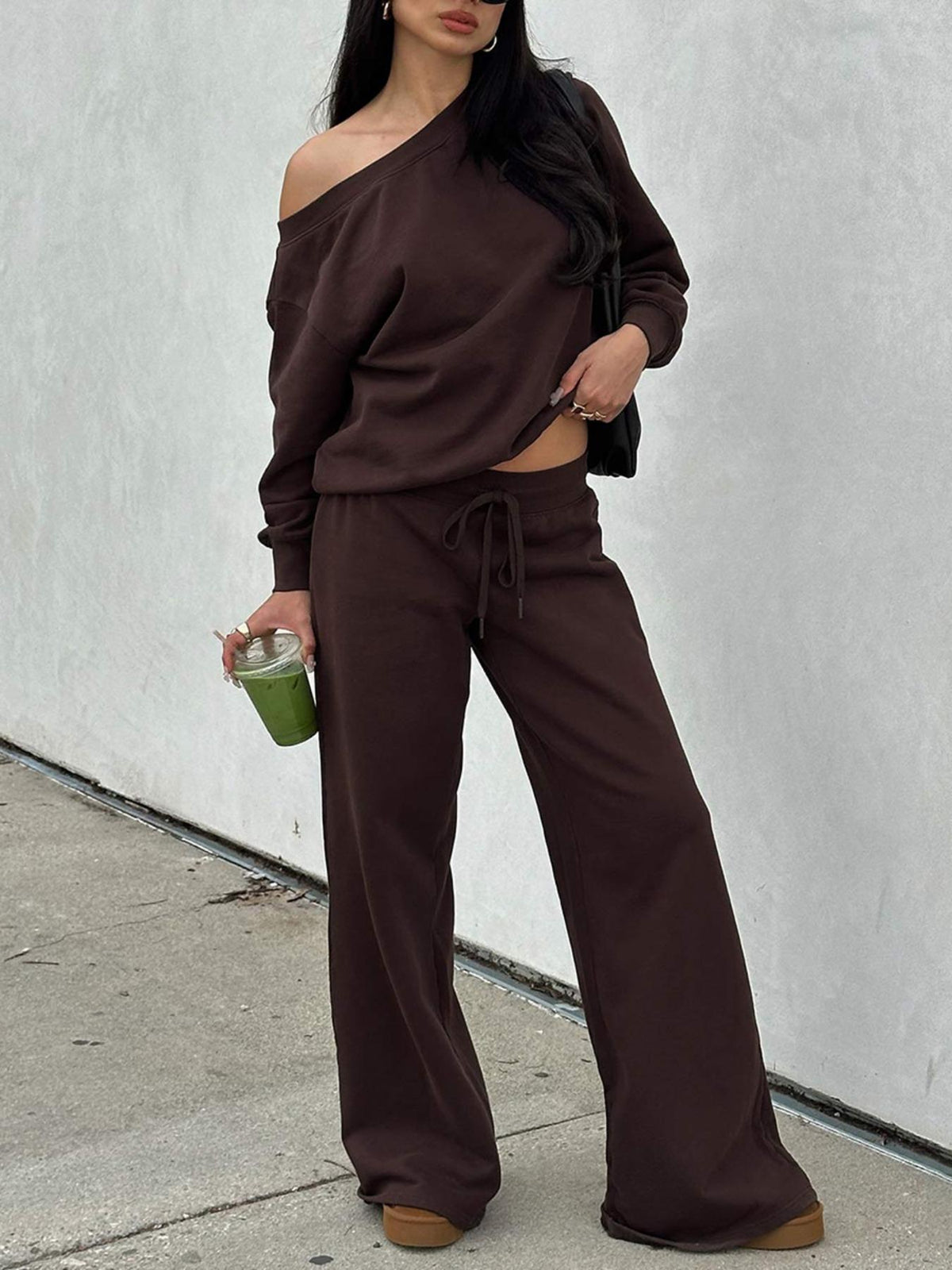 Women's long-sleeved top and trousers two-piece set