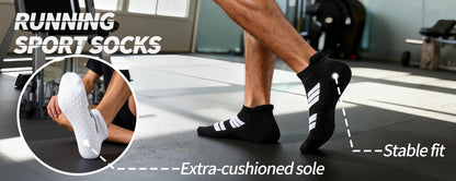 Men's 6-Pair Thick No-Show Athletic Ankle Socks with Terry Sole