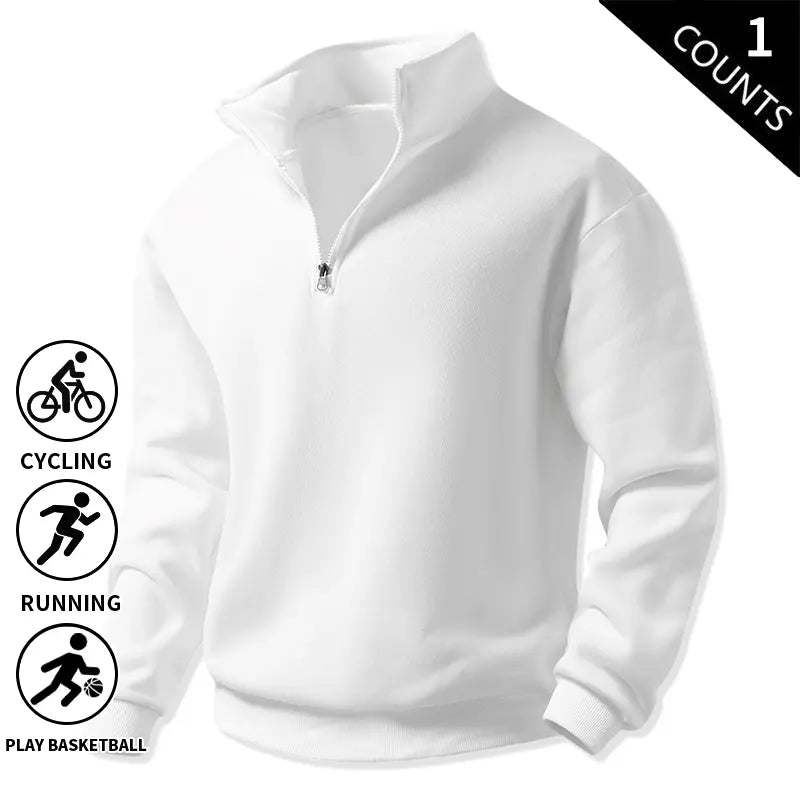 Men's Quarter-Zip Fleece Sweatshirts – Single or 3-Pack