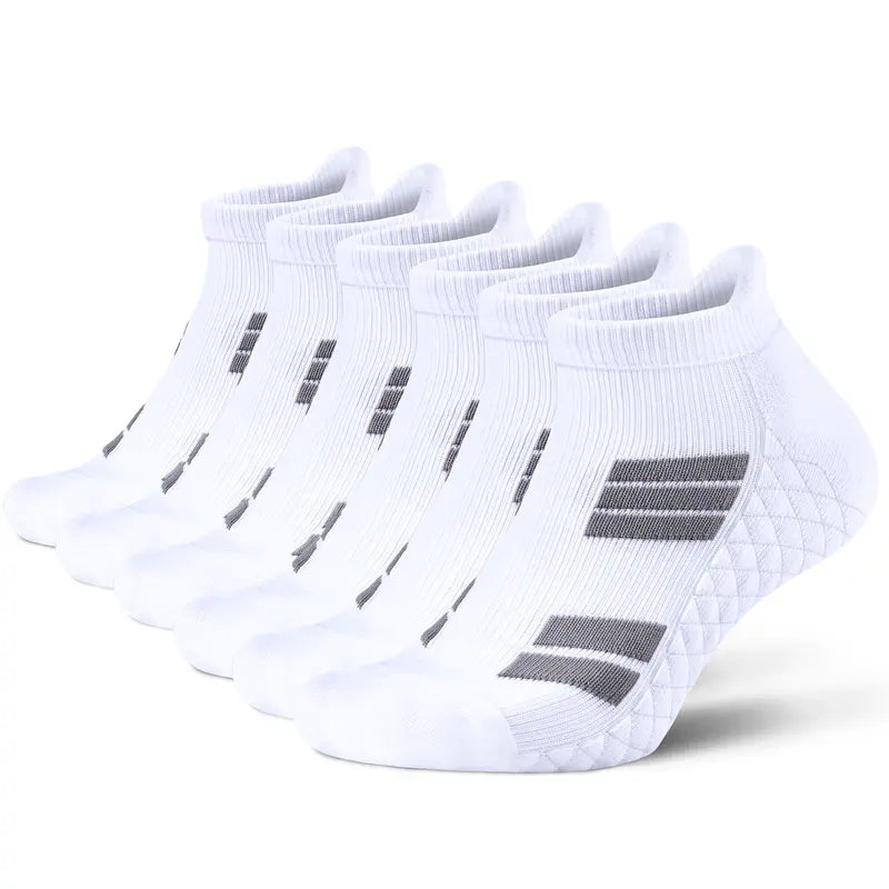 Men's 6-Pair Thick No-Show Athletic Ankle Socks with Terry Sole
